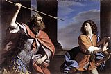 Guercino Saul Attacking David painting